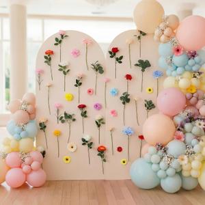 35 Pcs Artificial Wildflower Wall Decor Floral Backdrop Decor Fake Flower Hanging Decorations for Birthday Party Bridal Shower Home Wedding Supplies