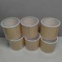 Wellmet Small Chandelier Lamp Shades Brown Set of 6, Rustic Style Linen Drum Shades for Wall Lamp, Hardback Clip on Lamp Shades for E12 Candle Bulbs, 5.5"x 5.5" x 5"