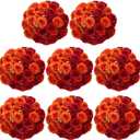 Geosar 16 Bundles Artificial Peonies Flowers Fake Silk Peony Bouquet Faux Peonies Flowers Bulk for Decoration Vase Floral Arrangements Wedding Party Table (Orange,Dark Red)