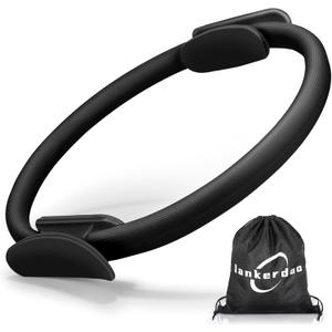 Pilates Ring Fitness Circle 14" Yoga Rings Magic Circle with Dual Padded Handles for Toning Arms, Thighs/Legs & CoreHome Exercise Equipment  (Black)