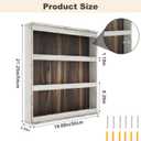 Nisorpa 3 Tier Spice Rack Wall Mount, Rustic Burnt Wood Wall Hanging Spice Rack Kitchen Spice Shelf Organizer for Seasoning Jars or Condiment Bottles, 19.68 x 3.35 x 21.25 Inches