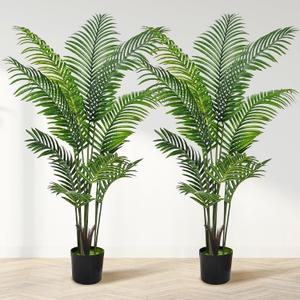 Suntee 5ft Artificial Palm Tree, 2 Pack Artificial Plants Indoor for Office Living Room, Tall Fake Trees Tropical Areca Floor Plant, Large Fake Plants Porch Garden Patio Decor
