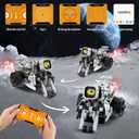 STEM Building Toys for Kids 6-14, Remote & APP Controlled 3in1 STEM Dinosaur Motorcycle Robot Building Kit for Kid with Music Spray, 646 Pcs Building Blocks Set Birthday Xmas Gift Ideas for Boys Girls (Grey Black-3in1)