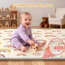 Baby Play Mat for Floor, Extra Large Play Mat for Baby, 79 x71" Memory Foam 0.8" Thick Crawling for Babies,Toddlers Infants, Reversible Baby Play Mat,Foldable Foam Floor Mat for Tummy Time