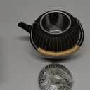 Japanese Tetsubin Cast Iron Teapot 40oz（1200ML)  Enamel Coated Interior & Removable Stainless Steel Infuser, Stovetop Safe Kettle for Tea Ceremony (Black Gold)