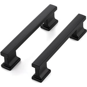 Ravinte Hardware 25 Pack Matte Black Cabinet Pulls - 4-3/4 Inch Black Kitchen Handles for Cabinets & Cupboards, 3-3/4 Inch (96mm) Hole Centers, Solid Heavy Duty Cabinet Hardware