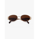 Livho 2025 Trendy Oval Sunglasses for Women Men Trendy Small Sun Glasses Classic Metal Frame Shades UV400 Protection
Color: Gold Brown