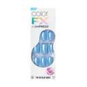 Kiss Impress No Glue Mani Press On Nails, Color FX, 'Meta', Blue, Short Size, Squoval Shape, Includes 30 Nails, Prep Pad, Instructions Sheet, 1 Manicure Stick, 1 Mini File