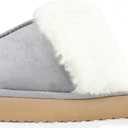 Platform Slippers for Women Memory Foam,Fluffy Comfy Soft Warm Slippers for Women,Slip On Plush Bedroom Shoes Women Indoor and Outdoor with Thick Sole Chestnut,black,gren,gray (6.5-7 Women/5.5-6 Men, Grey)