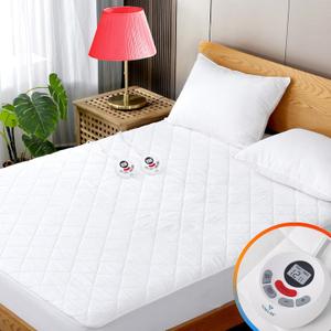 Heated Mattress Pad Full Size Quilted Heating Electric Bed Warmer Luxury Comfort Heat Mattress Pad Cover Single Controller10 Heat Setting | 1-12 Hours Auto Shut Off | with 8-21 Inch Deep Pocket