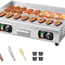 29" Commercial Electric Countertop Griddle,110V 3000W Flat Top Grill Hot Plate BBQ, Adjustable Thermostatic Control 122°F-572°F,Stainless Steel Restaurant Grill for Kitchen(NO PLUG)