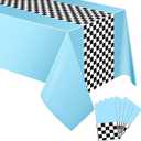 Irenare Car Birthday Party Supplies Racing Decorations 50s Party Tablecloth Racetrack Table Runner Table Covers for Kids Boy Car Theme Birthday Decor, 54 x 108 Inch(Sky Blue,6 Sheets)