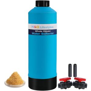 H&G Lifestyles Whole House Water Softener 32,000 Grains, NSF certified Whole Home Water Filtration System for Well & City Water, Remove Calcium Magnesium, Food Grade Resin, Silver-Enhanced, 700,000 Gl