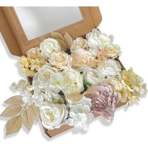 Ponatia Small Wedding Arch Flowers, Artificial Dusty Rose Flowers for Wedding Welcome Signs Decorations and Arch Flower for Wedding Ceremony Reception (Dusty Rose & Blush)