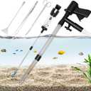 Carefree Fish Aquarium Gravel Cleaner 15~30In Multi-Functional Syphon Feeding Tube Upgraded Turkey Baster Stainless Steel Long Tweezers Long Scissors Long Base Leveling Shovel