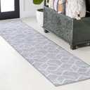 JONATHAN Y Tumbling Blocks Light Gray/White Runner Rug 2x8, Modern,Contemporary,Geometric,Casual, Easy-Cleaning for Living Room,Bedroom,Kitchen,Pet Friendly,Non-Shedding (SEU101G-28)