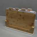 Wooden Cutting Boards for Kitchen  5-Pcs Cutting Board Set with Holder  Natural Bamboo Chopping Board with Juice Groove  Ideal for Vegetables, Meat, Fish, Bread.