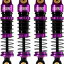 INJORA 40mm Big Bore Oil Shock Absorber for 1/24 SCX24 FCX24M Upgrade, 3.2g/Each(Purple Aluminum & Nylon)