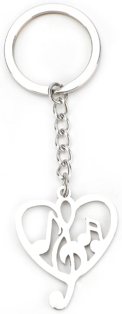 Music Note Keychain,Heart Shape Keychain for Women Music Lovers,Musical Gift for Birthday Christmas Valentine