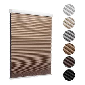 MYshade Cordless Blackout Cellular Shades for Windows, Honeycomb Window Shades with Thermal Insulation, Child & Pet Safe Room Darkening Shade, Easy Install, 36" W x 64" H, Light Brown