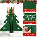BASEMMAHER 18 Pcs Christmas Tree Cutlery Bags