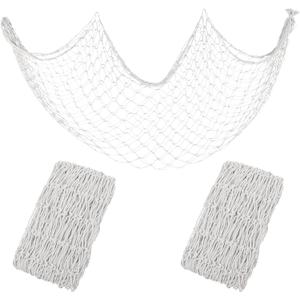 Decorative Fishing Net 5x10 ft,YuanDe 2 Pack Large Off White Picture Fish Net, Wall Photo Hanging Fishnet for Nautical Mermaid Pirate Ocean Themed Hawaii Beach Under The Sea Party Decorations