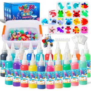 Teexpert Magic Water Elf Toy Kit - Aqua Fairy DIY Squishy Maker Craft Kit for Kids, Boys and Girls, 20 Magic Colors and Molds, Creative Arts and Crafts Gift for Christmas, Birthday, Ages 3+