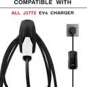 SEVEN SPARTA Charging Cable Holder with Chassis Bracket Compatible with J1772 EVs Charger Cable Organizer Car Accessories Wall Connector, Patent Approved (Black for J1772 EVs)