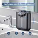 Automatic Soap Dispenser,9 Levels Liquid Soap Dispenser for Kitchen, RechargeableTouchless Liquid Hand Soap Dispenser for Bathroom,16.9oz/500ml,1200mah Rechargeable,Wall Mount & Countertop