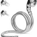 ZKDAUSDO 1/4" Nut Shampoo Bowl Hose Sprayer Kit with Stainless Steel Salon Sink Hose Replacement for Beauty Salon Barber Shop Faucet Vacuum Breaker Kit, Dual-Mode Shampoo Bowl Sprayer Head