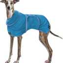 Tuff Pupper Fast Drying Dog Bath Robe | 800 GSM Plush Dog Towel Bathrobe/Dressing Gown | Super Absorbent Pet/Puppy Bathrobe | Adjustable Hood & Belly Strap | Super Soft | Fast Drying (XXL, Blue)