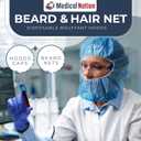 MEDICAL NATION 1000 Disposable Beard and Hair Net | Disposable Bouffant Hoods Caps, Beard Nets, Full Face Hair Nets | Unisex, Universal Size Hairnets for Food Service, Work, Cooking | White, 1000 Case