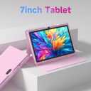 HOTTABLET Tablet 7Inch Android 14.0 with Protective Case, 8GB(3+5GB Expand) RAM+ 32GB ROM, IPS Screen, Dual Camera, Bluetooth 5.0 WiFi Tab (Pink)