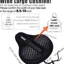 DAWAY Comfortable Bike Seat Cover - Silicone Gel & Memory Foam Padded Bike Seat Cushion for Men Women - Soft Bicycle Saddle Cover for Peloton, Stationary Exercise, Mountain Road Bikes - XL/Large/Small