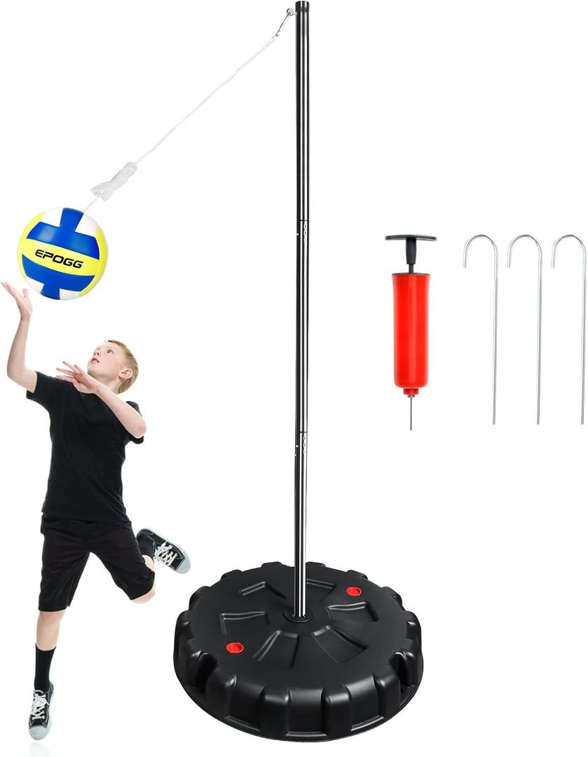 Tetherball Ball and Rope, Portable Tetherball Set with Sturdy Base, Tether Balls and Rope Set with Heavy Duty Poles for Backyard Family Kids Fun Outdoor Games