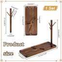 PH PandaHall Wood Key Tray for Entryway Table Key Holder Jewelry Tray for Home Decorations with Hanging Organizer Ring Bracelet Stand Tray for Watch Glasses Phone12.9x4.7x8.9 Inches, Brown
