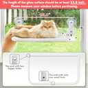 AMOSIJOY Cordless Cat Window Perch, Cat Hammock for Wall with 4 Strong Suction Cups, Solid Metal Frame and Reversible Cover, Foldable Cat Beds for Indoor Cats (Medium-White)