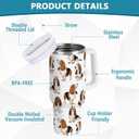 ZZXXB Basset Hound Dog Insulated Stainless Steel Water Bottle with Handle and Straw Lid Double Walled Travel Mug 30 oz
