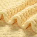 Excervent Flannel Fleece Throw Blanket (50x70 inches), Hexagon Jacquard Decorative Fuzzy Blankets for Household, Camping, and Travel, Super Soft Cozy, Suitable for All Seasons, Light Yellow