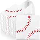 Sweetude 12 Pcs Baseball Party Gift Bags Sports Theme Candy Goodie Bags 7.8 x 7.8 Inch Baseball Non Woven Totes with Handles for Sports Party Favors Birthday Decor Supplies