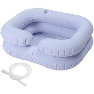 Tookie Inflatable Hair Washing Basin, Inflatable Shampoo Basin for Bedside, Portable Shampoo Bowl for Elderly, Disabled, Pregnant, Injured, Bedridden, Handicapped, Wash Hair in Bed(White)