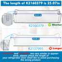 HRT180N6AWD Long Door Bin Compatible with Hisense HRT180N6ABD, HRT180N6AVD, HRT180N6AWE Full Width Door Bin Part Number: K2160379