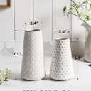 Ceramic Vase for Decor, 6 Inch+7.1 Inch White Flower Vase for Lego Flowers, Tulip and Pampas Grass, Embossed Farmhouse Vases for Center pieces, Home Living Room Dining Table Office Decor, Arctic White