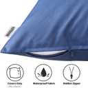 MIULEE Pack of 4 Decorative Outdoor Waterproof Summer Pillow Covers Square Garden Cushion Cases PU Coating Throw Pillow Cover Shell for Patio Tent Park Couch 18x18 Inch Navy Blue