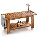 Tinamo 34 Acacia Wooden Shower Bench, Shower Seat - 400LBS Weight Capacity Shower Chair for Inside Shower - Shower Bench Seat, Shower Stool for Inside Shower, Bathroom Bench with Handles