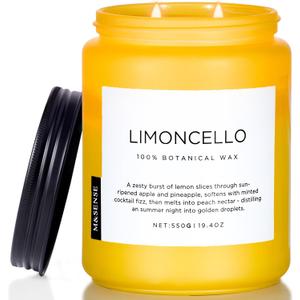 M&SENSE Limocello Summer Scented Candle, 19.4oz 110 Hours Long Lasting Burn Non Toxic Natural Soy Wax Lemon Highly Scented for Home Decor, 2 Wick Relaxing Candle Gifts for Yoga Spa Meditation M&SENSE Limocello Summer Scented Candle, 19.4oz 110 Hours Long Lasting Burn Non Toxic Natural Soy Wax Lemon Highly Scented for Home Decor, 2 Wick Relaxing Candle Gifts for Yoga Spa Meditation