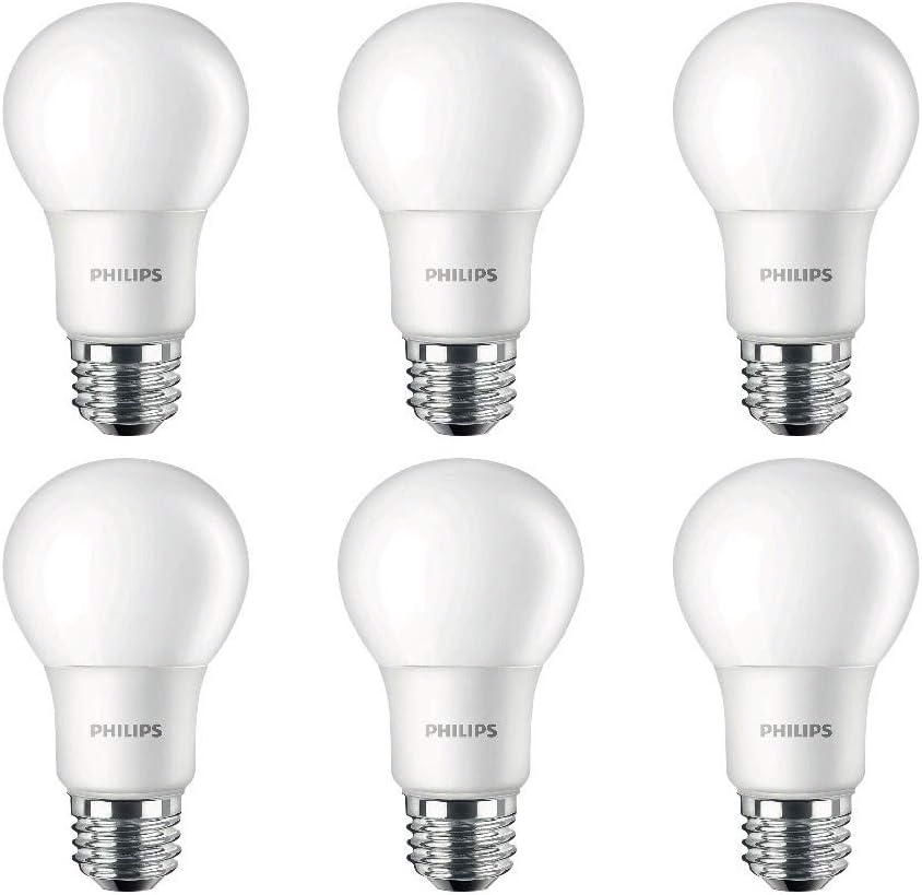 PHILIPS LED Non-Dimmable A19 Frosted Light Bulb: 1500-Lumen, 2700-Kelvin, 14.5-Watt (100-Watt Equivalent), E26 Base, Soft White, 6-Pack, 461995