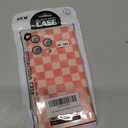 Magnetic for iPhone 13 Case, Cute Checkerboard Checkered Pattern Aesthetic Gloss Phone Case with Full Lens Protection, Stylish Slim Soft TPU Protective Cover for iPhone 13, Pink