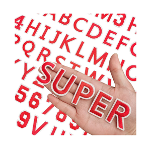 72 Pcs Iron on Letters for Fabric, Alphabet Embroidered Patch A-Z, Number Patch 0-9, Iron on Letters and Numbers for Clothes, Hat, Jeans(Red)