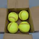 Official Size 12" Softballs - Fastpitch Practice & Training Balls, Leather Covered